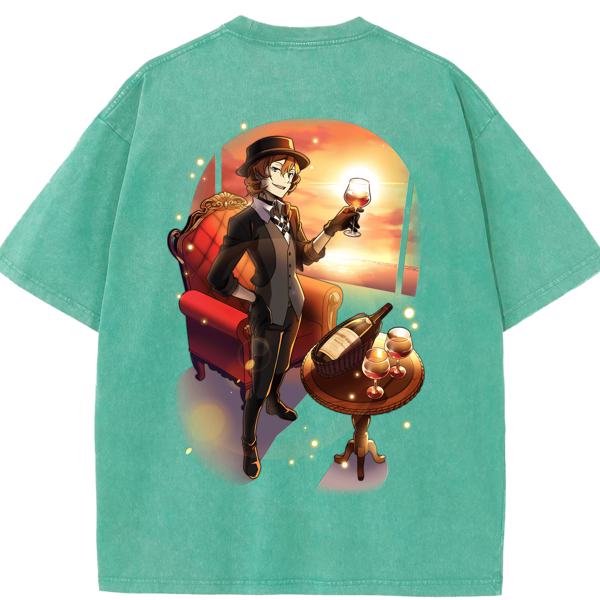 （画像用） 文豪ストレイドッグス Bungo Stray Dogs 綿100% ヴィンテージ風 半袖Tシャツ（背面プリント）